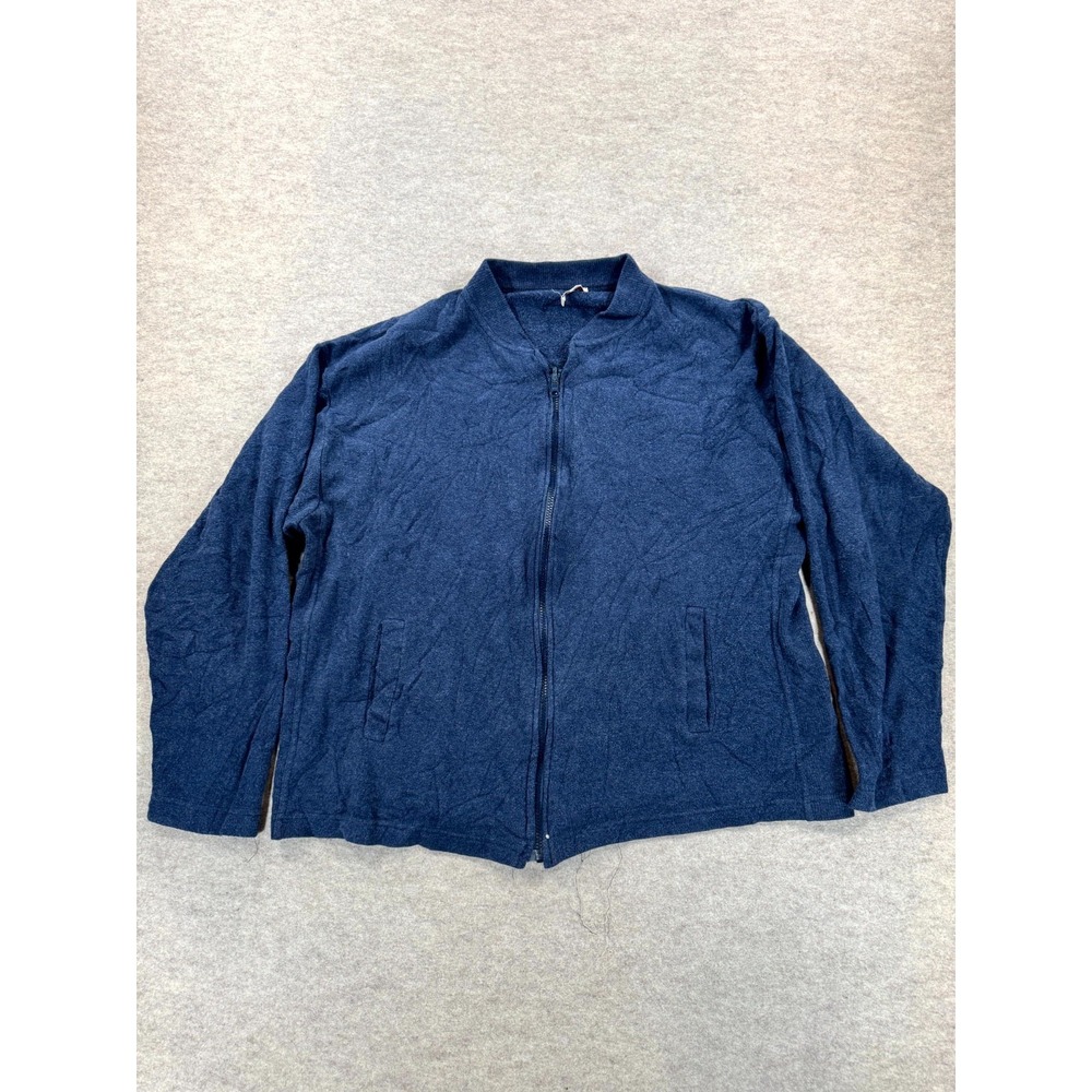 Raffi Sportivo The Matteo Jacket Mens XXL Navy Blue Fleece Lined Cotton Full Zip